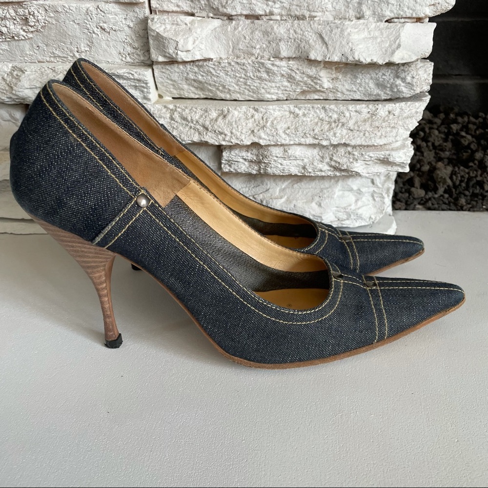 MIU MIU denim studded heel pumps size 39 - Picture 4 of 10
